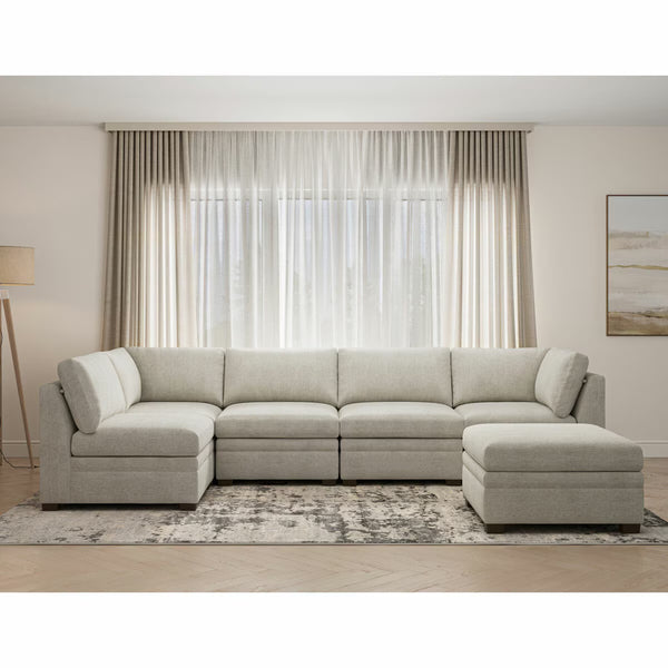 Thomasville Tisdale Taupe 6 Piece Modular Fabric Sofa
