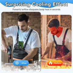 COZOME Portable Waist Fan with 4-Speed Settings, Dual Clip Design, Hands-Free Neck Hanging Fan for Outdoor Activities
