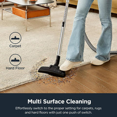 Midea EUREKA Whirlwind Cylinder Bagless Vacuum Cleaner - 700W Powerful Motor, 1.5L Dust Cup, 2-in-1 Dusting Brush, Automatic Cord Rewind, Compact & Lightweight, Perfect for Hardfloors, Carpets, Car, Under-Furniture Cleaning & Pet Hair Cleanup