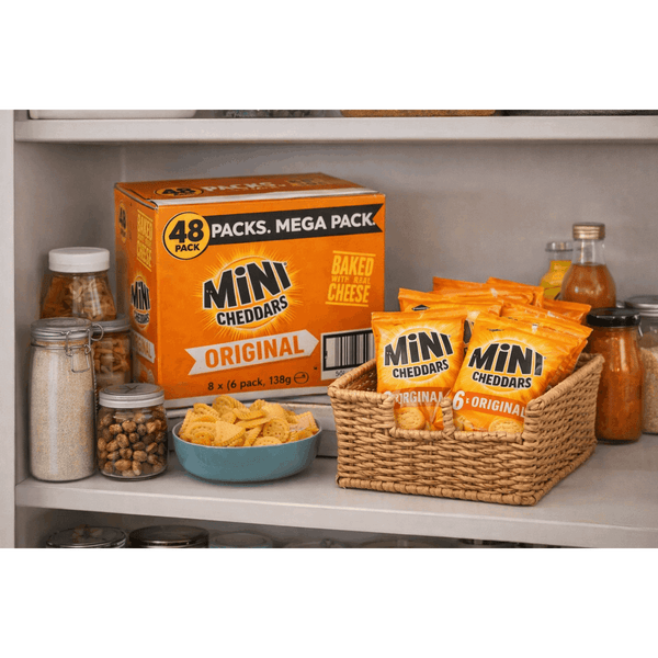 Jacob'S Mini Cheddar'S Original, with Real Cheese Snack Biscuits Crackers 8 x 6 Pack of 138g Each