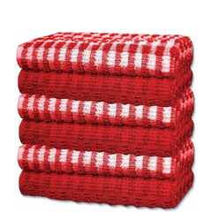Pack of 2 Cotton Mono Terry Tea Towels – Egyptian Mono Check, Super Absorbent, Soft & Durable – Hotel Quality Kitchen Dish Cloths TT ‎65cm x 46cm approx