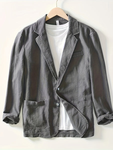 New Men'S - Single-Layer Suit Jacket, Soft, Comfortable, Stylish, Classic, Casual, And Suitable for Light Business Wear