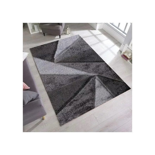 Luxury Soft Shaggy Area Rug – Modern Non-Shedding Geometric Triangles Design, High-Pile Plush Living Room Carpets, Large Thick Rug for Bedroom, Kitchen, Lounge & Home Décor – Contemporary Floor Rug & Mats