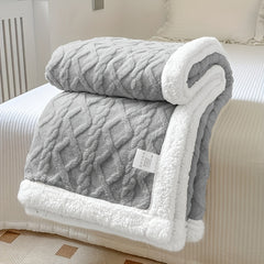 Throw Blanket - Fluffy Soft Cosy Winter Blankets, Thick Warm Throws for Sofa Bed Office Travel Christmas Gift White, Beige, Light Grey, Light Blue, Dark Grey & Dark Blue
