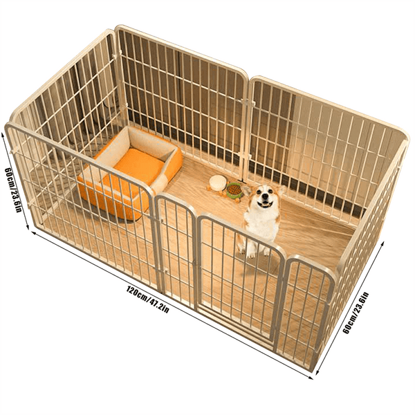 Dog Pen, 6-Panel Puppy Pen with Door, High 60Cm Indoor/Outdoor Dog Playpen, Portable Detachable Pet Run Enclosures for Puppies, Cats, Rabbits And Other Animals