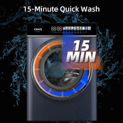 Chiq CW086581AXU Washing Machine, 8Kg, 1400Rpm, BLDC Inverter Motor, 12 Washing Cycles, Steam Care, LED Touchscreen, Grey