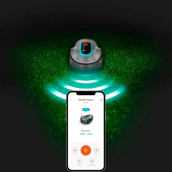 Gardena Sileno Minimo Smart Robotic Lawn Mower + Charging Station (500M² Cutting Area)