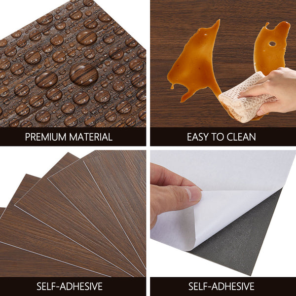 36pcs Self Adhesive Vinyl Flooring, 15X30cm Wood & & Stone Grain Effect Peel and Stick Floor Tiles, Waterproof Flooring Stickers for Home Office Bedroom Kitchen Living Room