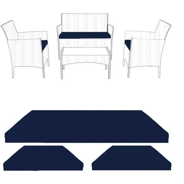3pcs Rattan Chair Replacement Cushion Set Garden Sofa Seat Pad Set for Outdoor Patio Furniture Comfortable Durable And Easy Care