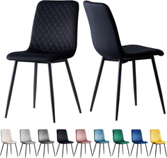 mcc direct Set of 2 Designer Velvet Chairs Fabric Dining Chairs with Metal Legs-Lexi Chairs