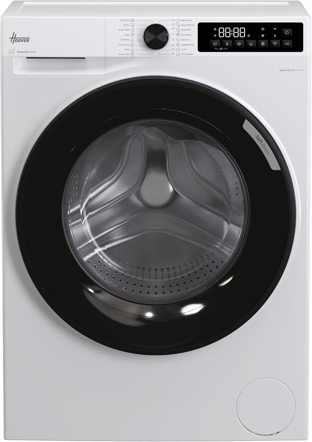 Hoover H-WASH 350 9Kg Freestanding Washing Machine, 1400 RPM, a Rated, Eco-Power Inverter Motor, Hon App, 60 Programmes, Eco Doser, Power Care System, White, 60X53X85 Cm - H3WPS496TAMB6-80