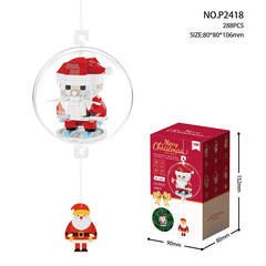 Christmas Pendant Ball Building Blocks Mini Bricks Bell Snowman Santa Claus Christmas Tree Decorations for Home Christmas Gifts