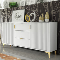 Tide Crest 140cm Modern Sideboard with Gold Accents and Storage
