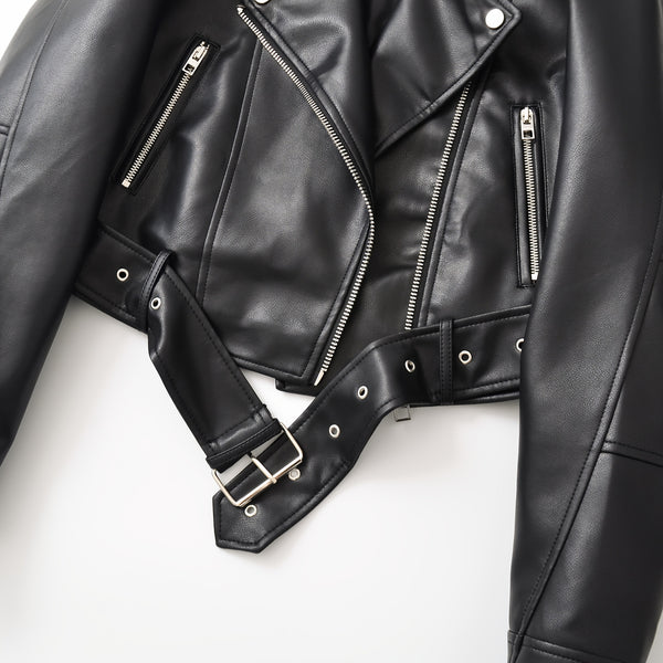 2025 Short Faux Leather Jacket Spring And Autumn American Retro Temperament Motorcycle Jacket Top Coat Women'S Clothing