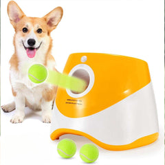 [Automatic Dog Ball Launcher] Automatic Dog Ball Launcher with 3 ETPU Durable Balls, 3 Adjustable Distances (9.8ft/19.7ft/29.5ft), Rechargeable with USB Charging Cable | Interactive Toy for Small and Medium Dogs, Intelligence Training and Simulation