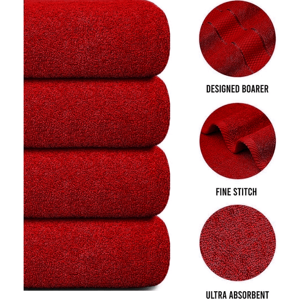 4 X Large Jumbo Bath Towels 100% Egyptian Cotton -75 x 150 cm- Soft Quick Dry Hotel Spa Big Bathroom Towels Set