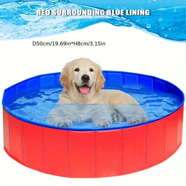 Foldable Dog Paddling Pool Pet Cat Swimming Pool Indoor/Outdoor Collapsible Summer Bathing Tub Shower Tub for Spring Outdoor Shower Play in Water
