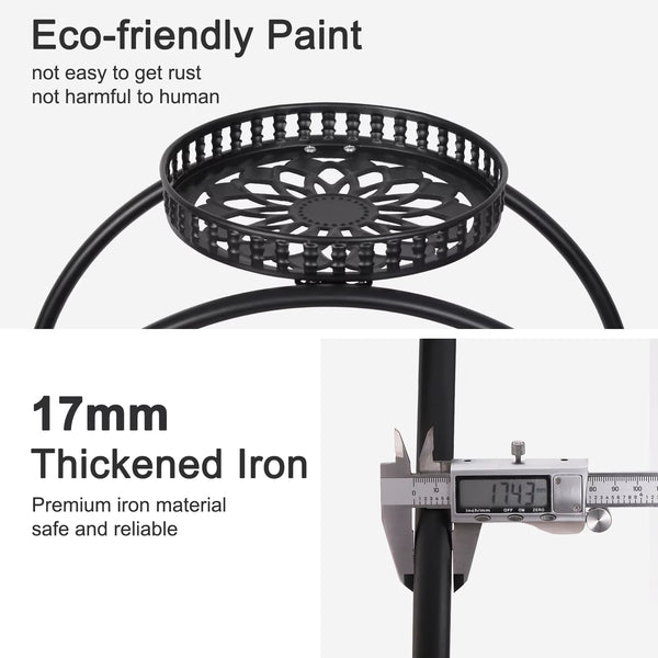 4 Layer 6 Pots Flower Holder Plant Stand Shelf 4-Wheel Free Moving Dispaly Shelf Rack Balcony