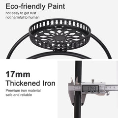 4 Layer 6 Pots Flower Holder Plant Stand Shelf 4-Wheel Free Moving Dispaly Shelf Rack Balcony