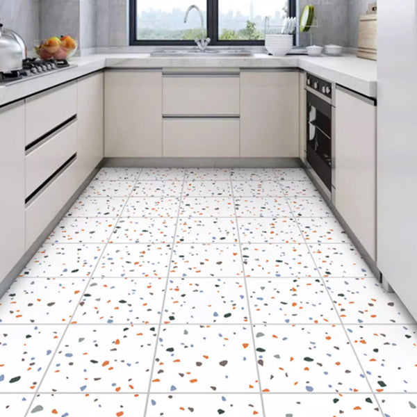 Terrazzo Matte Floor Wallpaper Peel and Stick Wall Tiles Contact Paper Vinyl Sticky Back Plastic for Countertops Waterproof Self Adhesive Removable Cabinets Kitchen Bedroom Furniture 60cm x 500cm