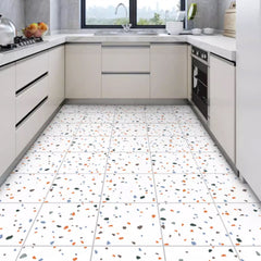 Terrazzo Matte Floor Wallpaper Peel and Stick Wall Tiles Contact Paper Vinyl Sticky Back Plastic for Countertops Waterproof Self Adhesive Removable Cabinets Kitchen Bedroom Furniture 60cm x 500cm