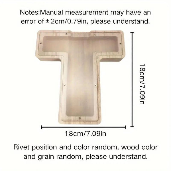 1 unique wooden letter jar - 26 creative A-Z letter storage containers, transparent design, birthday gift idea, home decoration, best friend gift, and functional holiday present.