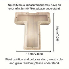 1 unique wooden letter jar - 26 creative A-Z letter storage containers, transparent design, birthday gift idea, home decoration, best friend gift, and functional holiday present.