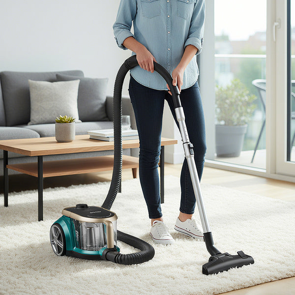Midea Eureka Apollo Bagless Canister Vacuum Cleaner, Lightweight Cylinder Vacuum Cleaner with 800W Motor & Single Cyclone System, 2.2L Dust Container, Suitable for Carpets, Hard Floors & Pet Hair Cleanup, Green