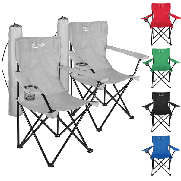 Set of 2 Camping Chairs Portable Folding Lightweight Outdoor Garden Beach Picnic Chair