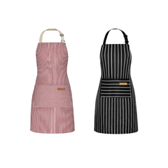 2PC Classic Design Striped Apron, Unisex Simple Criss Cross Apron For Kitchen Home Restaurant Coffee Shop Barbecue, Men's Workwear And Protective Clothing