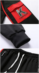 Men's Casual Hooded Sweatshirt Sportswear Set, Tracksuit