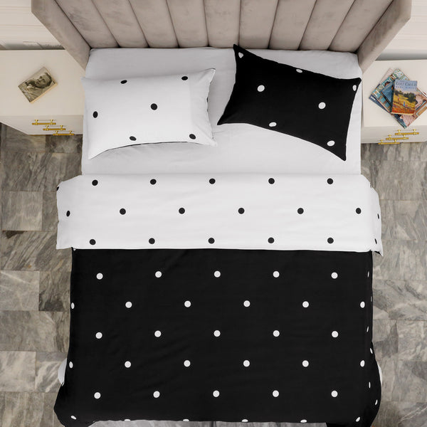 4pcs Printed Duvet Cover Set – Ultra-Soft & Breathable Microfiber Complete Bedding Set with Matching Pillowcases and Brushed Solid Color Fitted Sheet, Machine Washable, Available in All UK Sizes