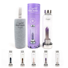 Crystal-Infused Water Bottle – 7200ml Premium Steel & Glass Hydration Bottle with Natural Healing Stones for Stress Relief, Mental Clarity & Spiritual Wellness