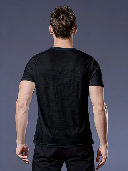 10pcs Wine Red, Army Green, Navy Blue, Khaki, Black, White, Gray, Wine Red, Black, White Mixed Colors, Ultra-Light Men's Crewneck T-Shirt - Quick-Dry, Breathable, Moisture-Wicking Shirt for Fitness, Gym, and Running, Lightweight and Comfortable