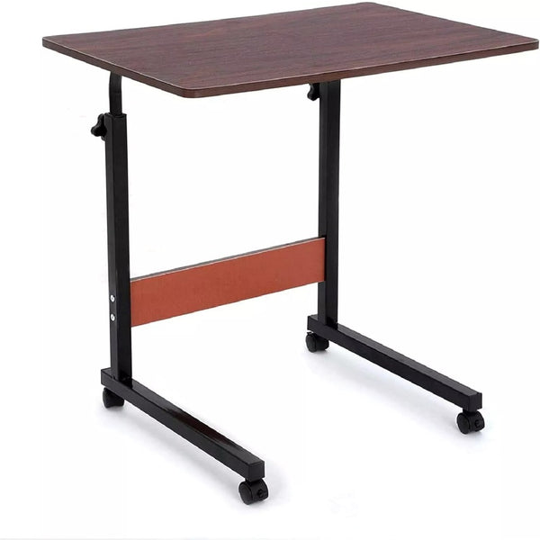 [Versatile Comfort] Adjustable Height Rolling Folding Desk Laptop Desk Folding Laptop Desk Wheels for Easy Mobility, Perfect for Bedroom, Living Room, Outdoor Office & Study Use, Bedroom Desk | Modern Aesthetic | Wood Fiberboard Desk