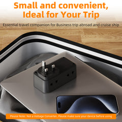 baykul Multifunctional UK Plug Socket with 2 Standard UK Sockets, 2 Schuko Sockets, 3 USB Ports, Max 3250W, Surge Protection, Fire-Resistant Material, Compact and Lightweight for Home/Office/Travel Use ideal for Christmas travel