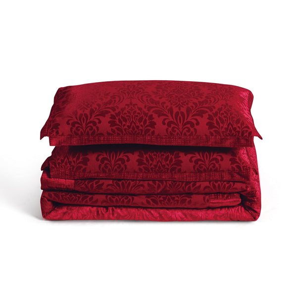 3 Piece Velvet Quilted Bedspread Set Jacquard Damask Bed Cover with Pillow Shams | Luxury Soft Polyester Bedspread for Double King Super King Beds | Modern Elegant Bedroom Bedding Set