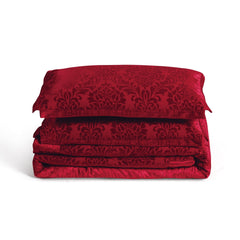 3 Piece Velvet Quilted Bedspread Set Jacquard Damask Bed Cover with Pillow Shams | Luxury Soft Polyester Bedspread for Double King Super King Beds | Modern Elegant Bedroom Bedding Set