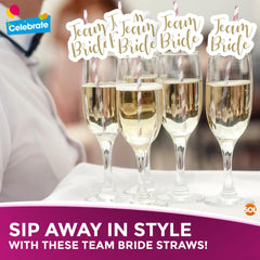 SOL 24 Pack Hen Party Straws | Rose Gold Team Bride & Bride-to-Be Drinking Straws | Funny Willy Straws for Bachelorette, Bridal Shower & Hen Do Accessories | Novelty Party Bag Fillers for Cocktails, Mocktails & Pre-Wedding Celebrations