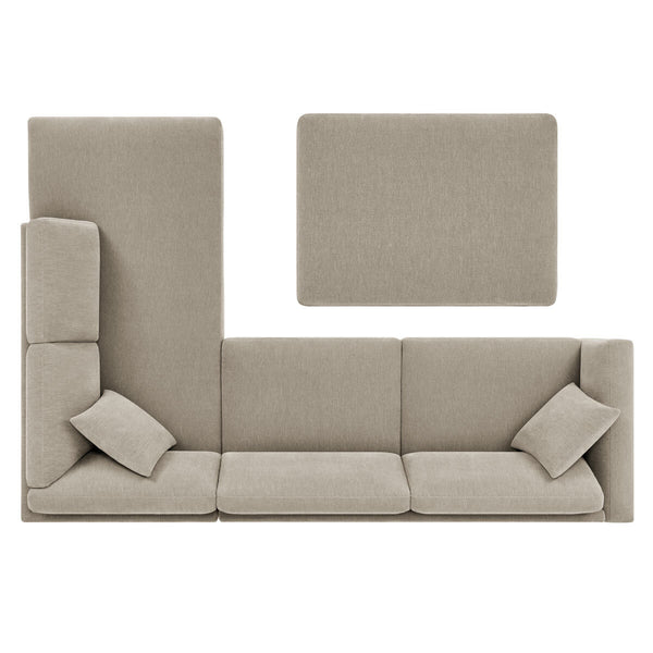 Thomasville Walsen Grey Fabric Corner Sofa with Storage Ottoman