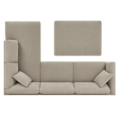 Thomasville Walsen Grey Fabric Corner Sofa with Storage Ottoman