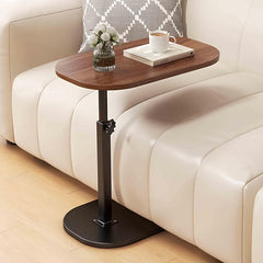 Height-Adjustable Wooden Table with Metal Structure - Contemporary Minimalist Side Table for Sofas, Transformable Coffee Table, Versatile Laptop Desk for Use in Living Rooms, Bedrooms, And Offices