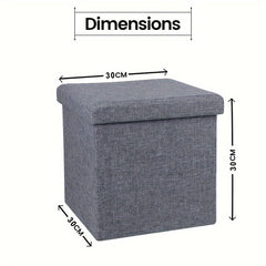 Gray Collapsible Storage Ottoman for Makeup, Seating, And Footrest Purposes