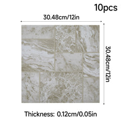 LIFE IDEAS Set of 10/30pcs Marble Effect PVC Floor Tiles - 12