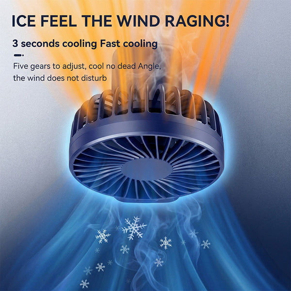 Mini Handheld Fan, USB Rechargeable 1200mAh High-Speed Electric Fan with 5-Speed Adjustable LED Display, Quiet Quick Cooling Wind Fan for Summer Travel /Camping/Outdoor Use