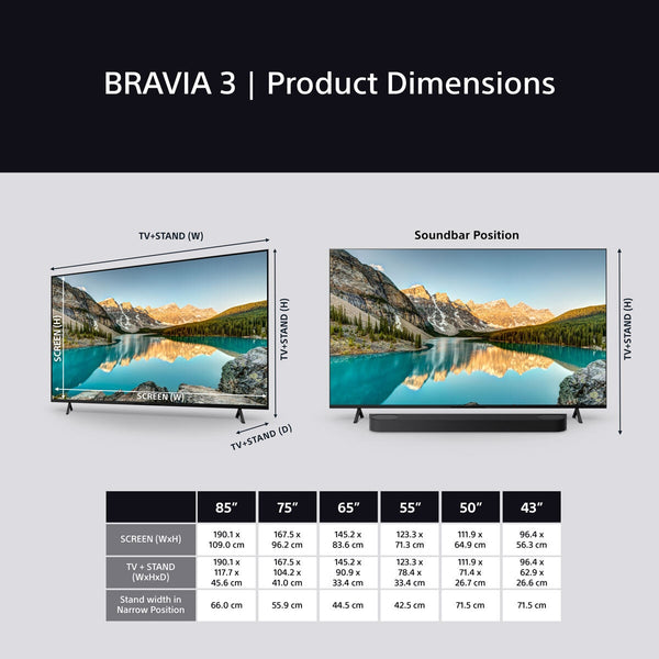 Sony Bravia 3 K55S38BP 55 inch 4K Ultras HD Smart TV