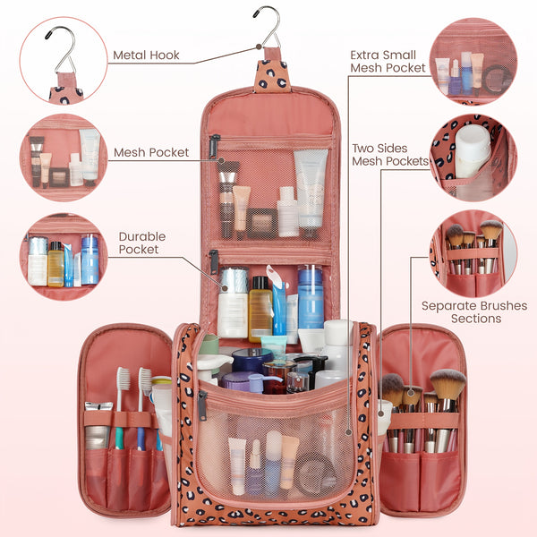 Hanging Toiletry Bag for Women Travel Makeup Bag Organizer Toiletries Bag for Cosmetics Essentials Accessories Best Toiletry Bag for International Travel Large Capacity Makeup Organizer Bag, Christmas Gift
