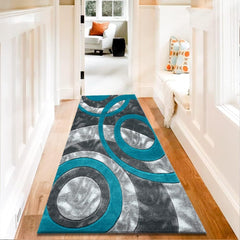 1pc Shaggy Rug – Retro Circle Pattern Dense-Pile Design – Super Soft, Non-Shed, Durable – Ideal for Bedroom, Living Room, Kitchen & Indoor Flooring