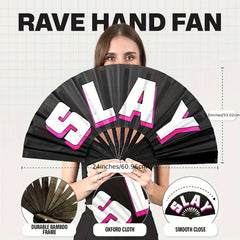 Large Folding Clack Fan - Loud Hand Fan for Raves, Halloween, Burlesque And Costume Parties - Plastic Cooling Fan for Women'S Rainbow Outfits, Festival Additions Suitable for Raves, Performances, Events