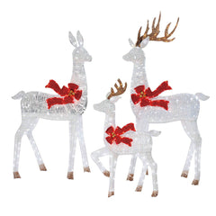 6ft (1.8m) Deer family with White LED Lights - Set of 3